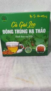 Hộp 40 gói trà túi lọc cà gai leo đông trùng hạ thảo Bảo Khang trà thanh nhiệt mát gan giải độc gan