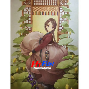 KAYOU | Diamond Painting Full Square Korean Girl Traditional Hanbok Dress Embroidery Mosaic Cross Stitch Elegant Asian Wall Art
