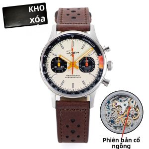 Đồng Hồ Đeo Tay Cơ Khí Sugess Dành Cho Nam Với Bộ Máy Seagull ST19 Dây Da Dạ Quang Sapphire Crystal Racing V2