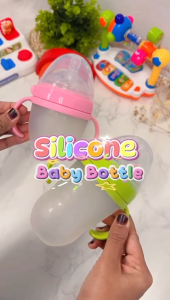 Boo and Bub Silicone Baby Bottle Wide-neck Anti-flatulence Bayi Botol Susu with straw BPA FREE