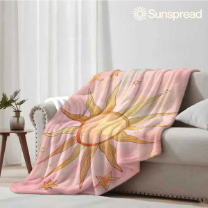 Beast Kingdom | Boho Sun Cloud Star Soft Warm Flannel Blanket Lightweight Cozy Christmas Halloween Home Decor Room