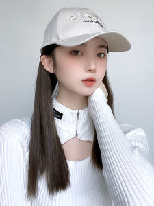 หมวกเบสบอลทรงปากเป็ดสำหรับผู้หญิง ทรงยาวตรง ทรงแฟชั่นฤดูร้อน พร้อมผมปลอม หมวกผมปลอม หมวกเบสบอล ทรงปากเป็ด ทรงแฟชั่น