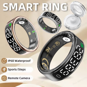 2025 Smart Ring Men Women LED Display Screen Heart Rate Blood Oxygen Monitor 5ATM Waterproof Multi Sports Mode Gifts For Andorid