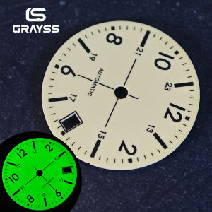 Phụ Kiện Đồng Hồ Mặt Số Full Green C3 Lume 28.5mm Dành Cho Vỏ Đồng Hồ Phi Công Bằng Đồng Thau Máy Miyota 8215 ETA2824 Đã Được Độ Chế SKX