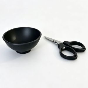 1Set Household Scissors Silicone Container Bowl Jar 67mm Black Tobacco Herb Smoking Accessories