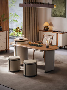 Luxurious Italian Style Wooden Tea Table Set Small Home Use Living Room Guest Balcony Elegant Mini Tea Desk with Chairs