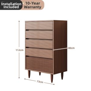 Mid-Century Modern Bedside Wooden Multi-Functional Storage Cabinet