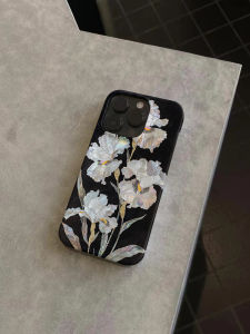 New Chinese Style Magnetic Absorption iPhone Case Iris Flower Design Protective Cover for Apple 15 14Plus 13 12 11 for Men And Women