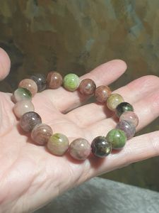 12mm Old mine multicolor Tourmaline bracelet [Natural Crystal] 12毫米全天然多色巴西老矿碧玺手链