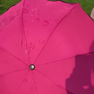 SCHKEY l Magic Flowering Umbrella 3-Fold UV Protection Pink Floral Design Can Be Used in Sunny or Rainy Days
