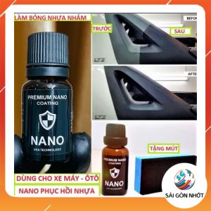 [TẶNG MÚT] Phục hồi nhựa nhám xe máy NANO 10ml - làm đen nhựa nhám hiệu ứng cánh sen mưa không trôi không phai màu