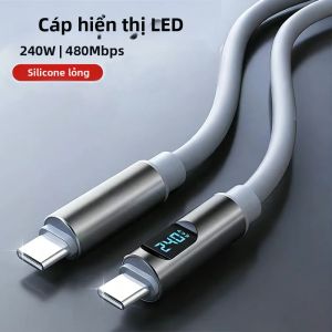 Cáp Silicon USB C Sang Type C NNBILI 240W PD3.1 48V 5A Siêu Tốc Dành Cho iPhone 17 Samsung S26 Huawei MacBook