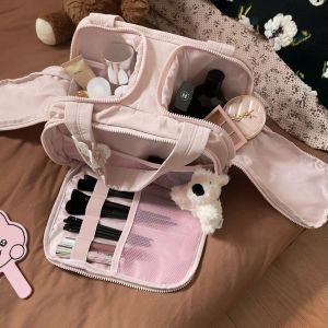 Portable Travel Cosmetic Bag Womens Large Capacity Partition Handheld Storage Bag Easy to Use Not Want to Replace