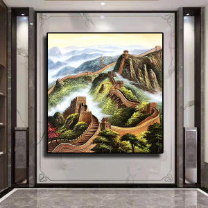 Modern New Chinese Style Entrance Hall Decorative Painting Square Crystal Porcelain Wall Art Hanging Picture Home Decoration