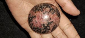 Rhodonite palm stones natural