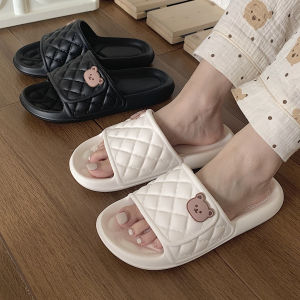 Cute Bear Soft Bottom Slippers Home Bathing Men Women Summer Anti Slip Odor Control Flat Sandals Comfortable Home Slippers