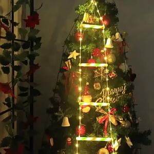 LED Christmas Lights Ladder String Lights Christmas Garland Fairy Lamps For Windows Home Wall New Year Xmas Tree Decoration