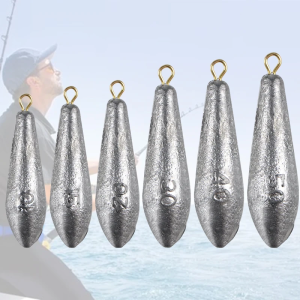 Fishing Weights with Rings Teardrop Shaped Lead Sinker Weight Long-Distance Casting Pendant for Freshwater & Saltwater Angling