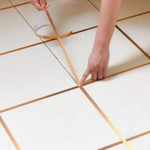 50M Gold Foil Floor Tile Gap Sealing Tape Self Adhesive Waterproof Tile Seam Sticker Metallic Mirror Tape Crevice Line Sticker Decor Tape for Wall Cabinet