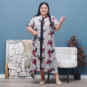 Daster jumbo Rayon jumbo LD 130 muat bb 100kg | daster rayon jumbo motif terbaru 4XL muat bb jumbo