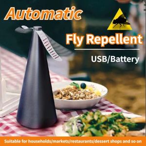 Quivlox Electric Fly Repellent Fan Leaf Mosquito Repellent Table Food Protector Automatic Fly Trap Pest Bug Repeller
