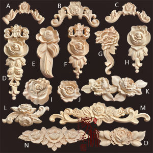 Dongyang Rose Wood Carving European Style Patchwork Furniture Decorative Cabinet Real Wood Sticker Decorative Line Matching