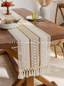 Quạt Bàn Bằng Vải Cotton Rỗng Dệt Thắt Nút Bằng Dây Vải Dệt Nhiều Màu Trang Trí Bàn Trà Phong Cách Cổ Điển