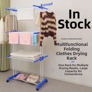 Multifunctional Indoor Folding 3-layer Clothes Rack