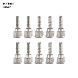 10-50 Chiếc M3 * 4.5mm M3 * 6mm M3 * 8mm Vít Vỏ Máy Tính Đen/Nickel Tay Siết Chặt Đầu Tròn Lục Giác Ổ Cắm Máy Vít Cho DIY Gia Công Kim Loại