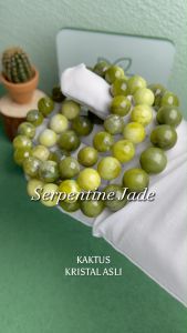 KAKTUS Kristal Asli Serpentine Jade Crystal Bracelet For Restock Energy and protection.