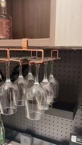 Creative Wall Mounted Wine Glass Holder No Drilling Dual Row Suspended