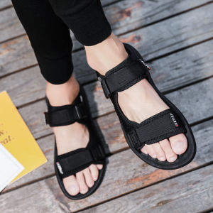 New Style Mens Sandal Casual Breathable Beach Shoes Fashion Comfortable Sports Shoes Korean Two Straps Rubber Sandals