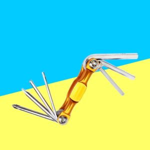 JUSTINLAU Bicycle Repaire Set Spoke Hex Allen Wrench Screwdrivers Lightweight Portable 7 In 1 Mountain Bike Cycling Repair Tools