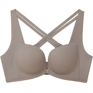 Aimo | Earsey Sports Bra Womens Fashion Anti-Sagging Seamless Nylon Fabric V-Neck Fixed Strap Gathered No Steel Ring Underwear