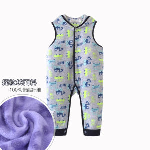 ชุดจั๊มสูท Polar Fleece หนาและอบอุ่นสําหรับทารกและเด็กแรกเกิด Yubei Aier พร้อมหมวกกันหนาวสไตล์สบายๆ ผ้าคลุมผ้าอ้อม