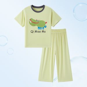 LB.BEAR | Comfortable Autumn/Winter Modal Sleepwear Set for Teenagers and Children with Cartoon Pattern
