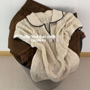 DUOFEIYAN | Korean Style Lace Hollowed Ice Silk Top