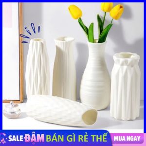 Lọ Cắm Hoa Bằng Nhựa Giả Gốm Phong Cách Bắc Âu Sang Trọng - Chậu Hoa Bình Hoa Decor Để Bàn / Lọ Hoa Trang Trí Để Bàn Siêu Đẹp