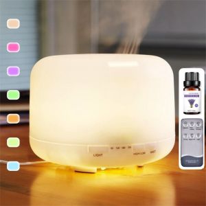 500ML 7LED Humidifier with Essential Oil Diffuser Remote Control Ultrasonic Aromatherapy Diffuser AIr Purify Cool Mist Auto Shut-off For Home Office Sprayer Gift