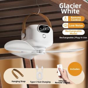 Remote Control Mini USB Fan Super Quiet for Dormitory Bedside Outdoor Camping Hanging Lamp Powerful Wind Portable Night Light