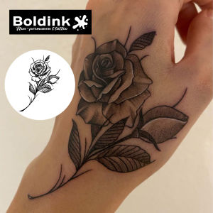 Boldink Rose Temporary TattooLasts To 15 Days New Technology Magic Waterproof Semi Permanent Sticker.
