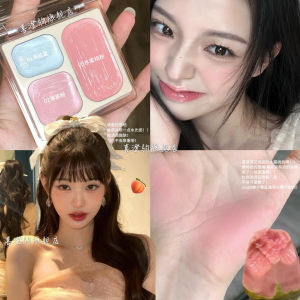 Korean Style Three Color Matte Blush Butterfly Knot Shading Color Pale Makeup Natural Looking Cheek Palette Long Lasting Easy to Apply