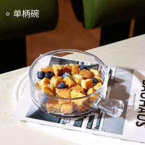 Transparent Glass Bowl Salad Home Dining Utensils Soup Bowl Creative Dessert Bowl Large Instant Noodles Rice Fruit Plate