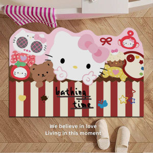 Thảm Phòng Tắm Hoạt Hình Dễ Thương Bằng Silicon Thấm Hút Thảm Chống Trượt Cho Phòng Tắm Thảm Chân Mềm Mại Thảm Tròn Đơn Giản Có Thể Giặt Bằng Tay