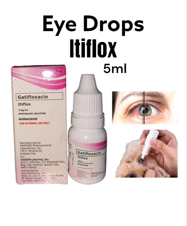 Eye Drops Antibacterial [Itiflox] 5ml for Human&Pets & Tobra-Consac 5ml ...