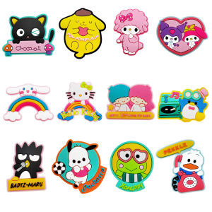 Sanrio | 12/24pcs Lovely Sanrio Shoe Charms PVC Shoes Decoration Bracelet Wristband Sandal shoe Accessories Buckle for Kids Gifts