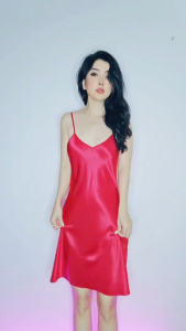 Đầm ngủ phi lụa cao cấp Wannabe DNS23 váy ngủ hai dây cut-out lộ lưng trần quyến rũ nữ tính