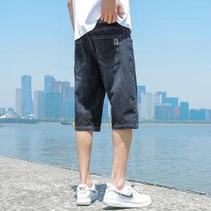Summer Thin Denim Short Pants Mens Five-Quarter Loose Straight Casual Jeans Lightweight Breathable Comfortable Fashionable