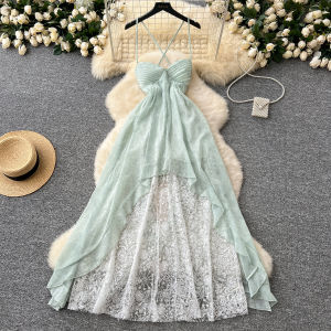 Váy Hở Lưng Ren Kiểu Pháp Thanh Lịch Cho Nữ Váy Mùa Hè Không Tay Váy Chữ a Váy Dự Tiệc Váy Công Sở Váy Mùa Xuân Váy Chữ a Váy Không Tay