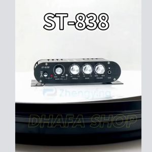 BARU LVPIN Amplifier Mini Full Bass HiFi Stereo Treble Bass Booster 12V - ST-838